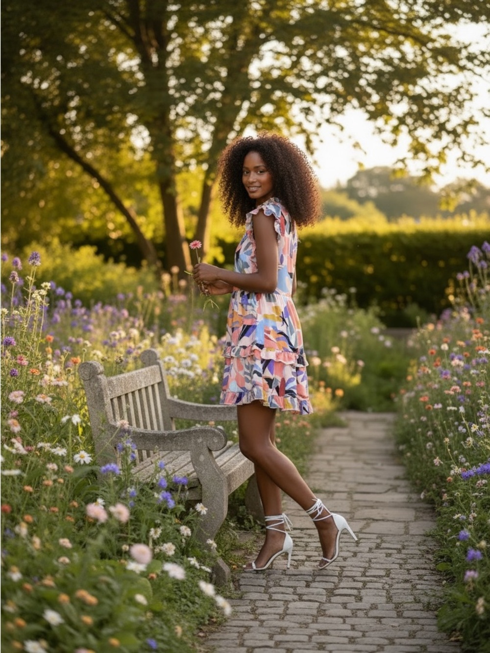 JODIFL Anthropology size Medium Abstract floral print dress Reg$54 Now$39